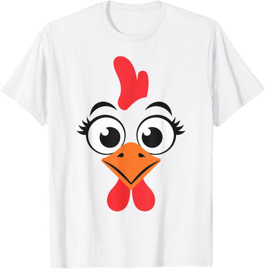 Chicken Shirt Adult Kids Men Women Chicken Hen Face Costume T-Shirt