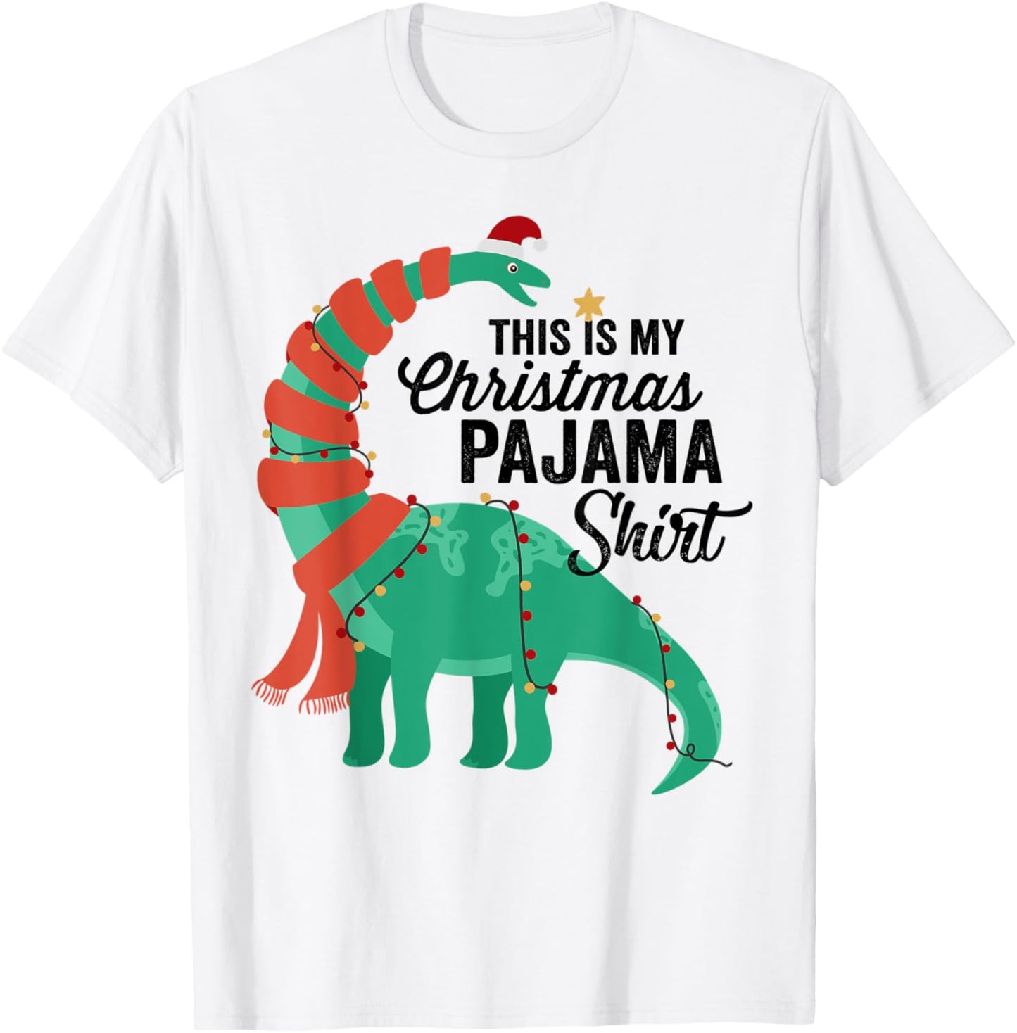This is my Christmas Pajama Shirt Dinosaur Brontosaurus Xmas