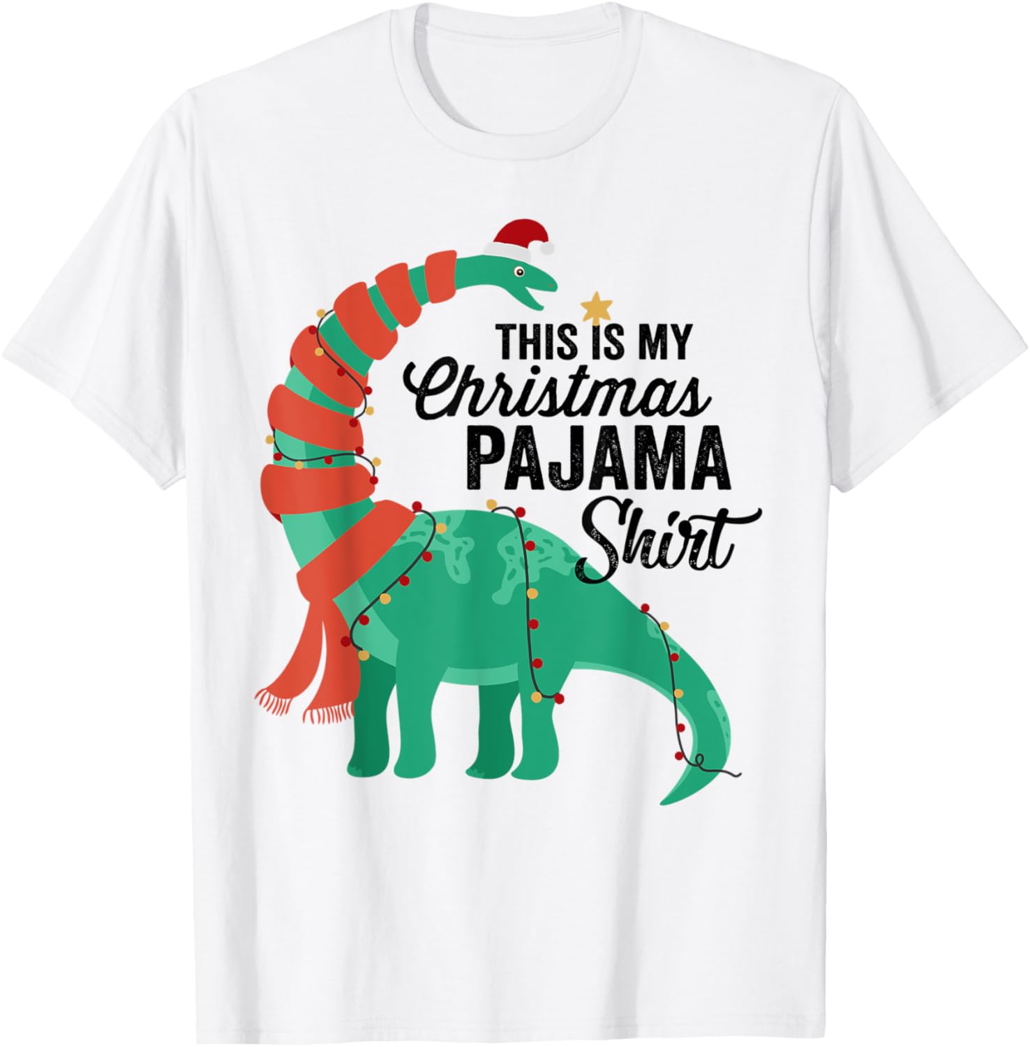 This is my Christmas Pajama Shirt Dinosaur Brontosaurus Xmas