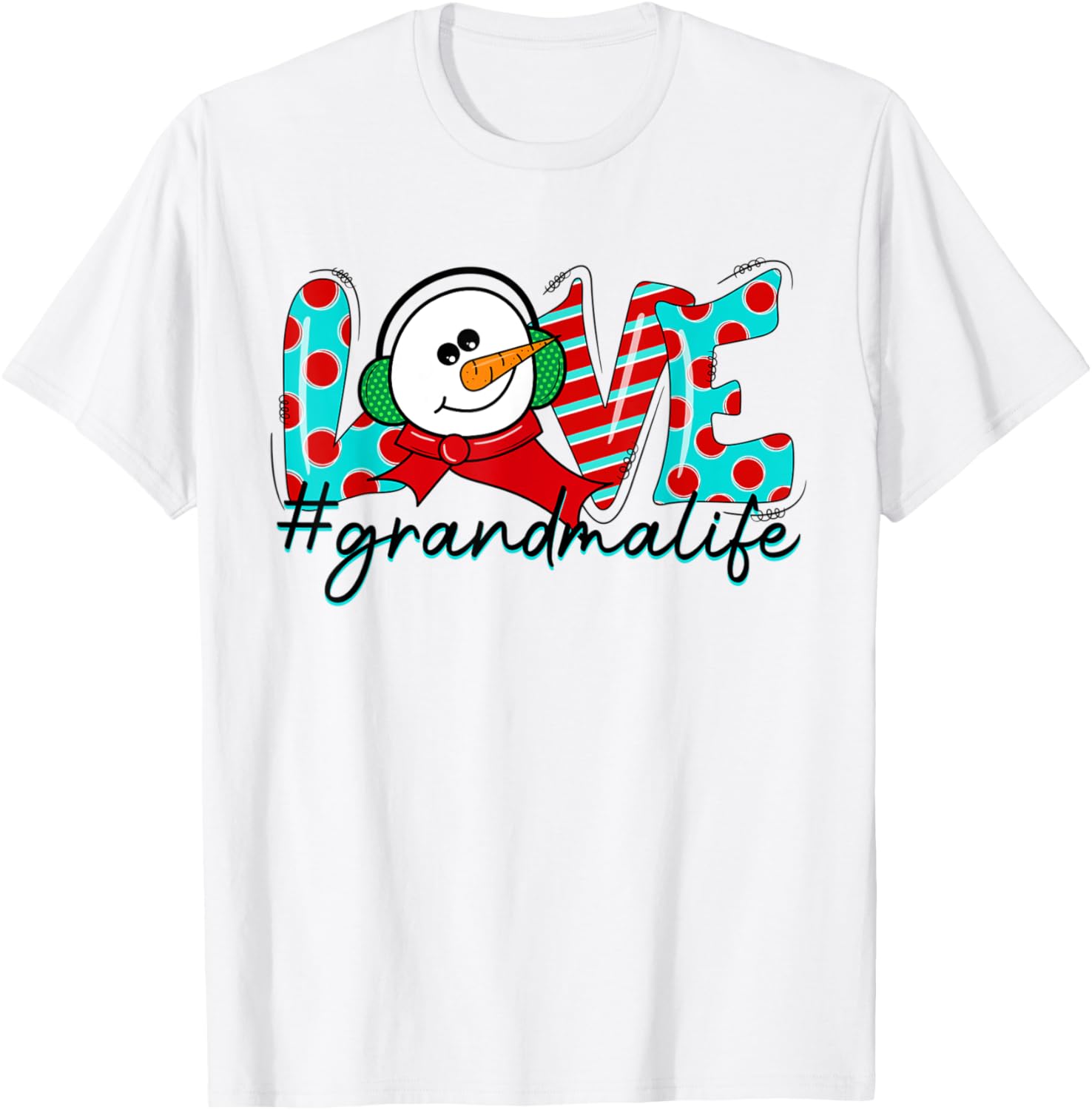 Love Grandma Life Christmas Grandma Xmas Pajama Snowman