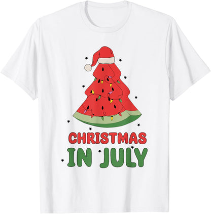 Christmas In July Watermelon Xmas Tree Summer Men Women Kids