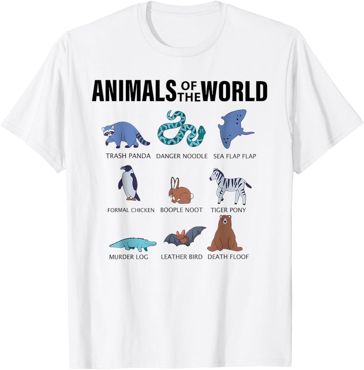 Animals of the World Trash Panda Danger Noodle Sea Flap Flap T-Shirt