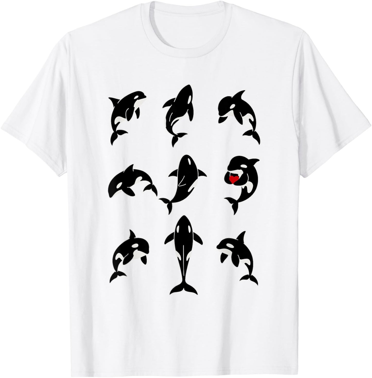 Minimalist Orca Line Drawing Men Women Kids Novelty Orca T-Shirt