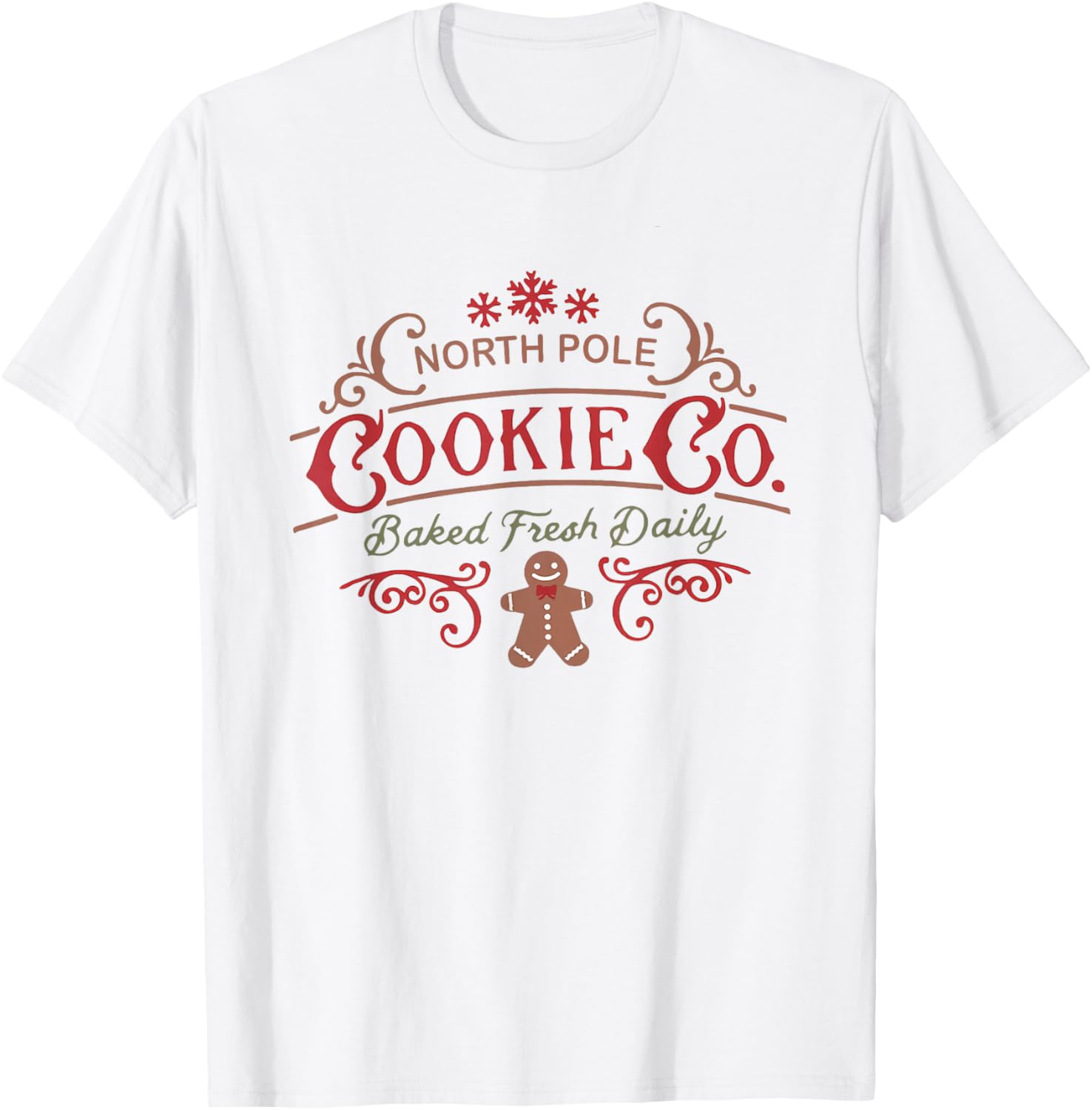 Women Retro Christmas Gingerbread Bakery North Pole Cookie