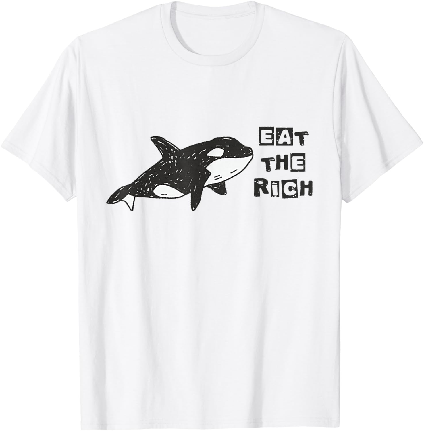 Funny Cute Orca Whale Eat The Rich Gladys Orca Revolutionary T-Shirt