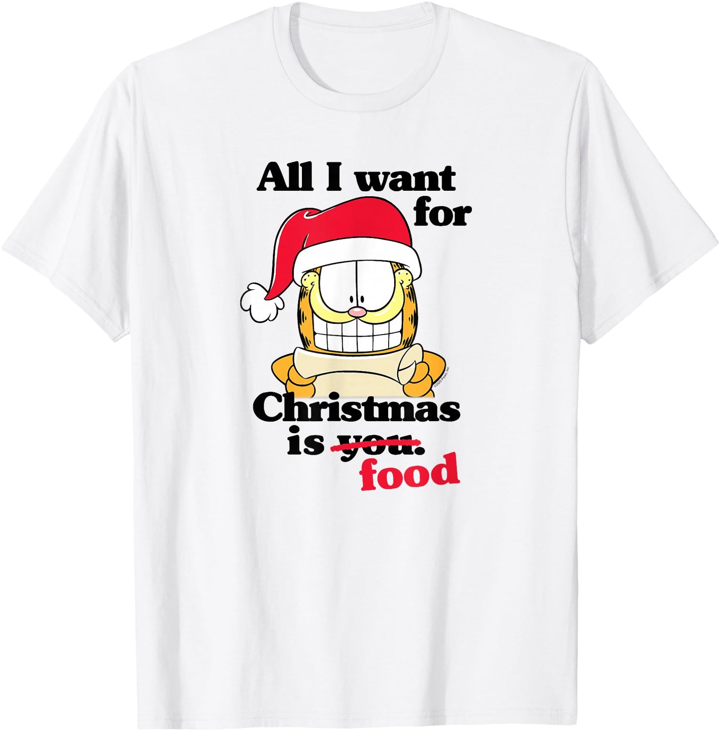 Garfield All I Want for Christmas is Food Funny Holiday Cat
