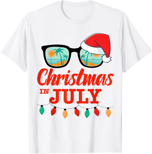 Christmas in july with sunglasses santa hat for summer xmas