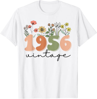70 Years Old Vintage 1956 70th Birthday Tee Wildflower Women