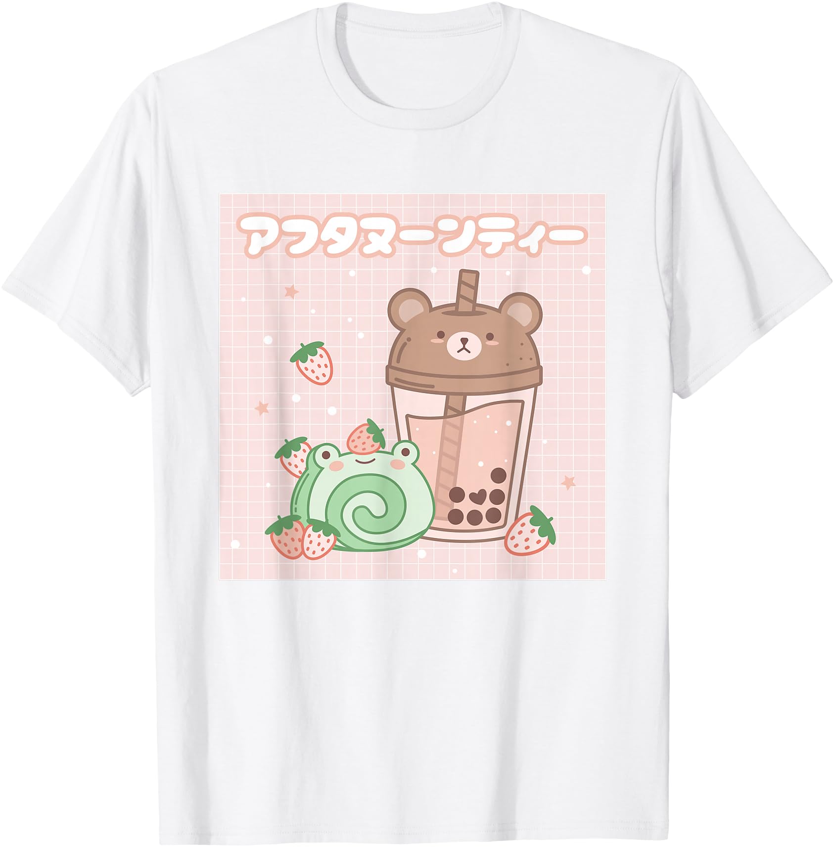 Boba Tea Bear & Strawberry Cake Frog Cute Kawaii Aesthetic