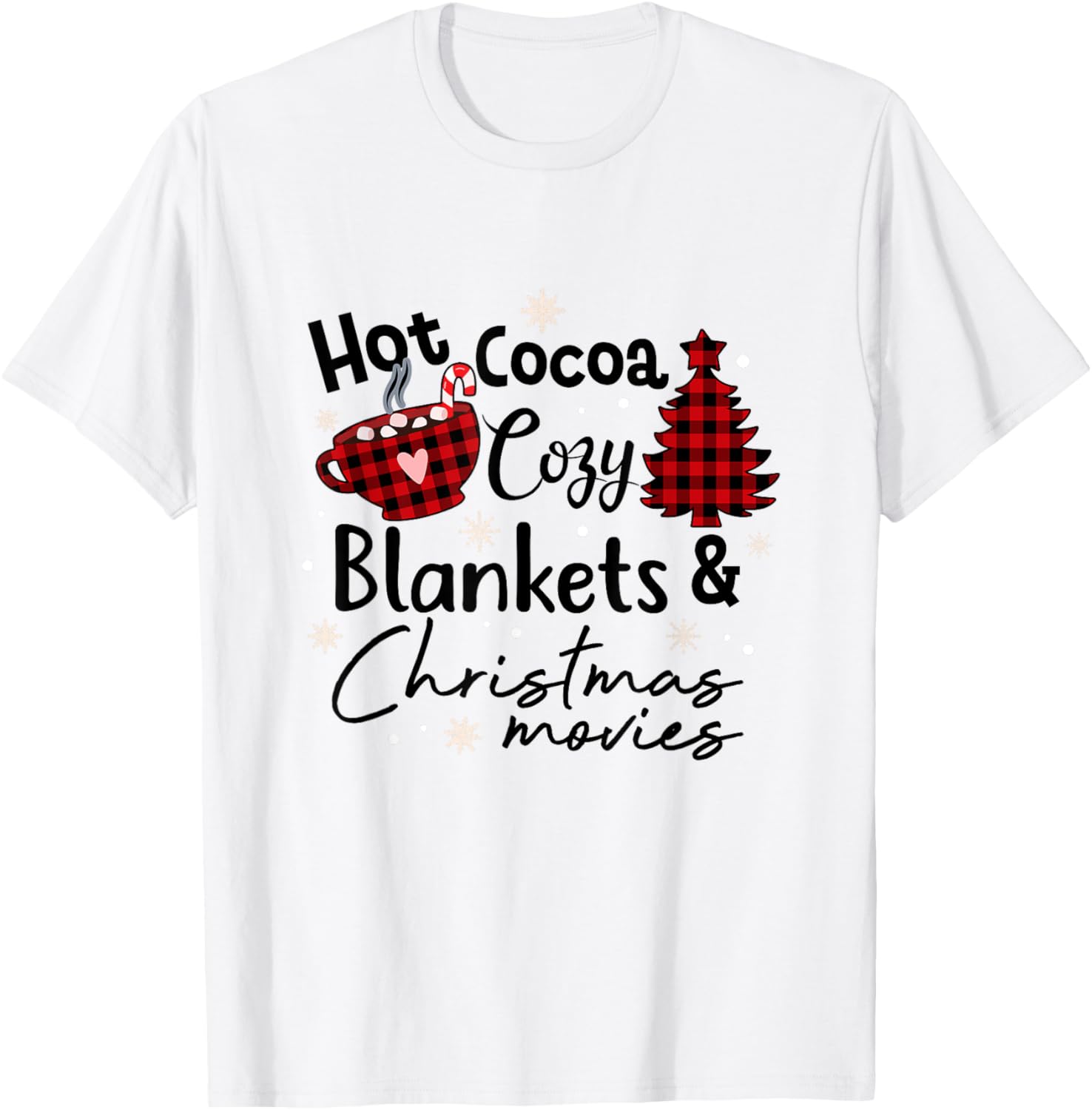 Hot Cocoa Cozy Blankets Christmas Movies Buffalo Plaid Xmas