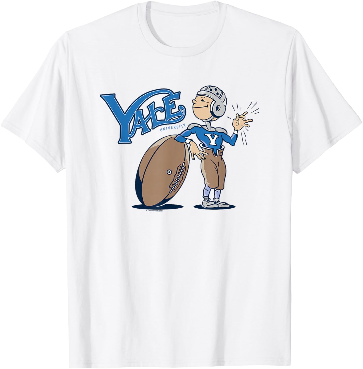 Yale University Funny Cartoon Football Player