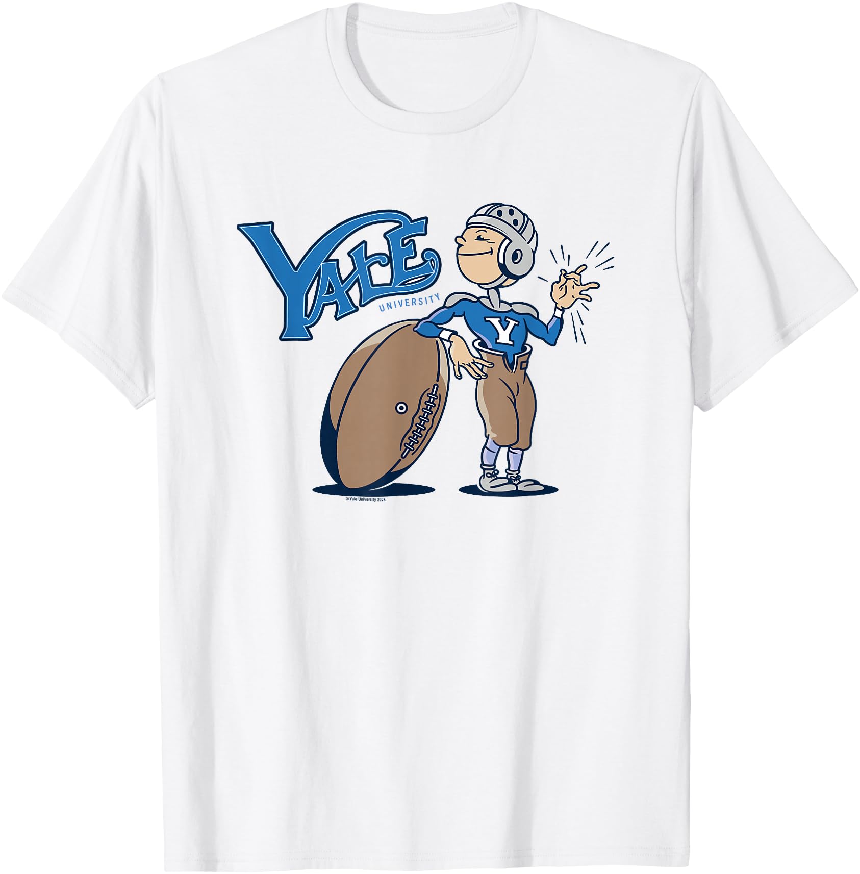 Yale University Funny Cartoon Football Player