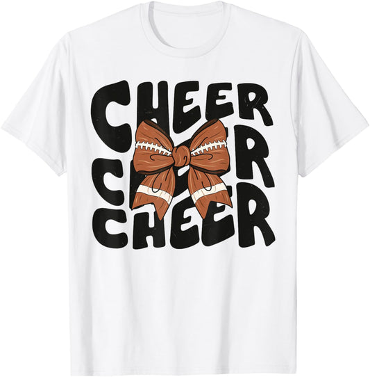 Cheer Coquette Bow American Football Game Day Thanksgiving T-Shirt