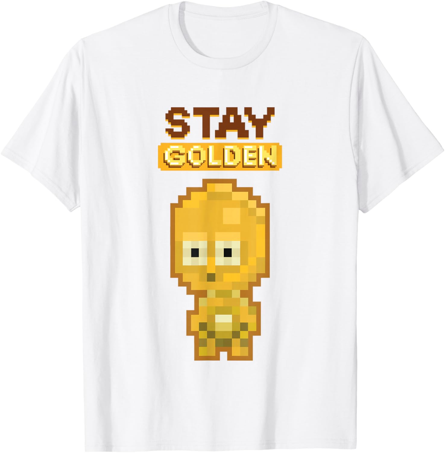 Star Wars Iconic C-3PO Stay Golden Pixel Art Chibi Big Logo