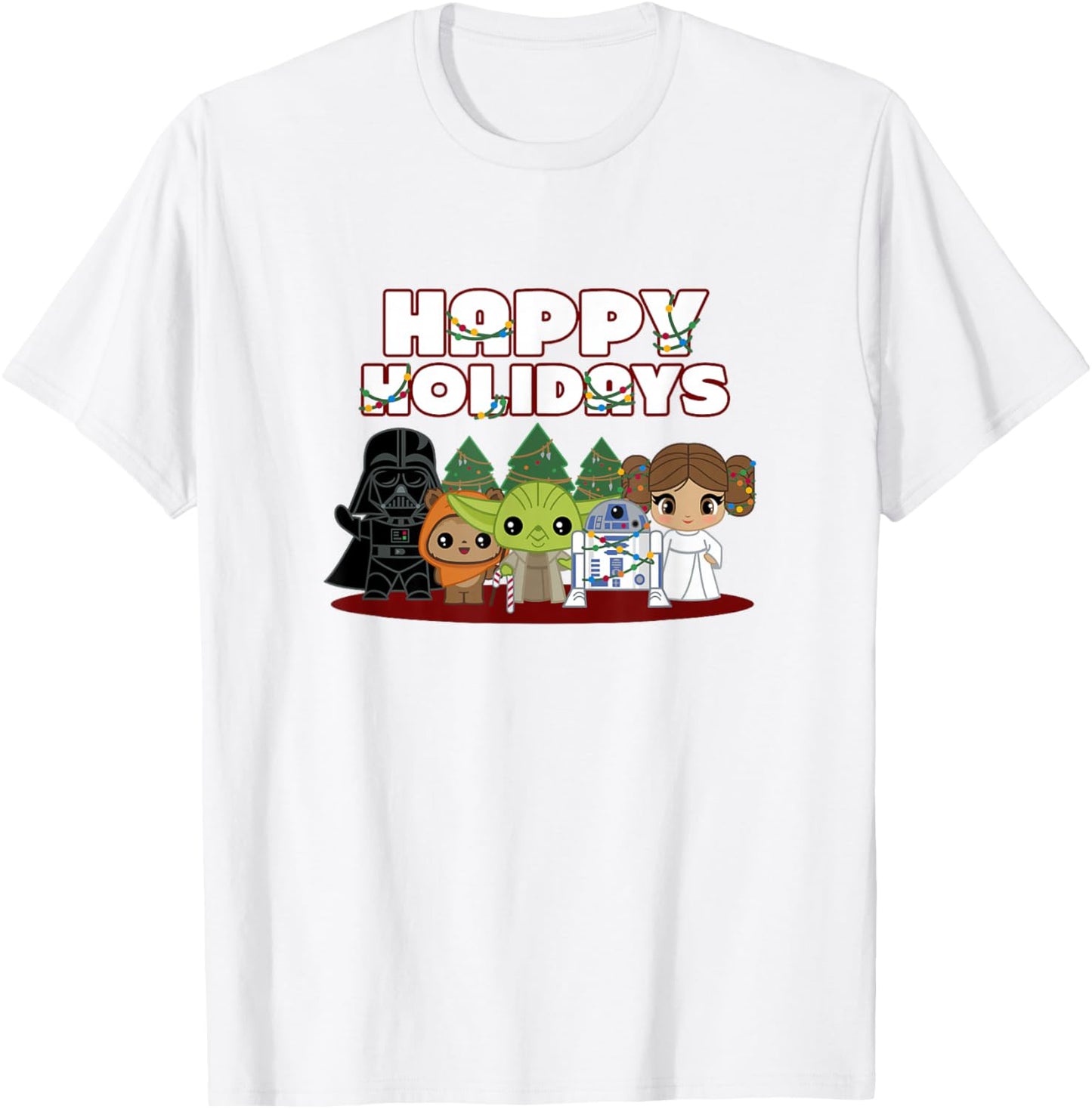 Star Wars Christmas Main Characters Happy Holidays Chibi