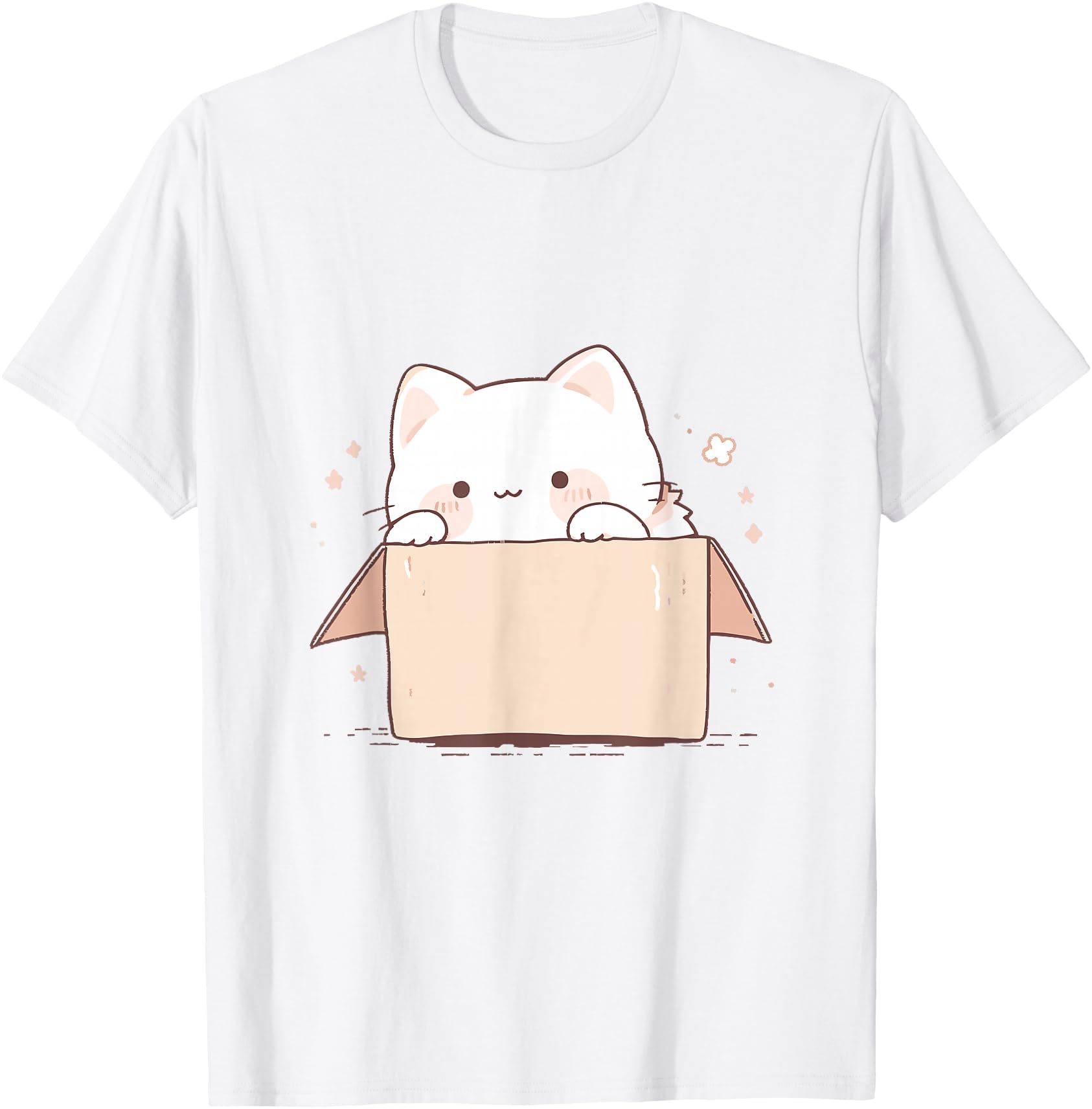 Cute White Cat in a Box Japanese Kawaii