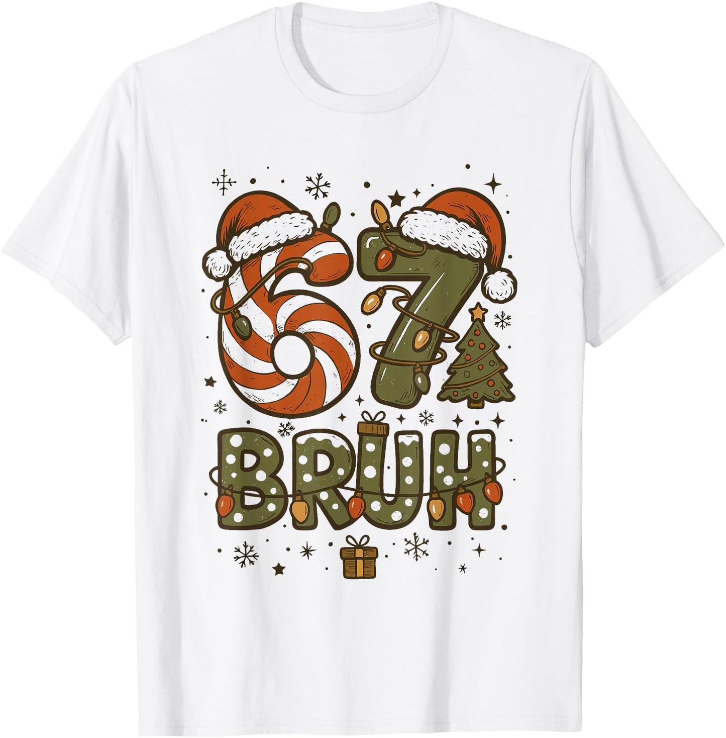 Bruh 67 Six Seven 6 7 Retro Christmas Funny Boy Girl