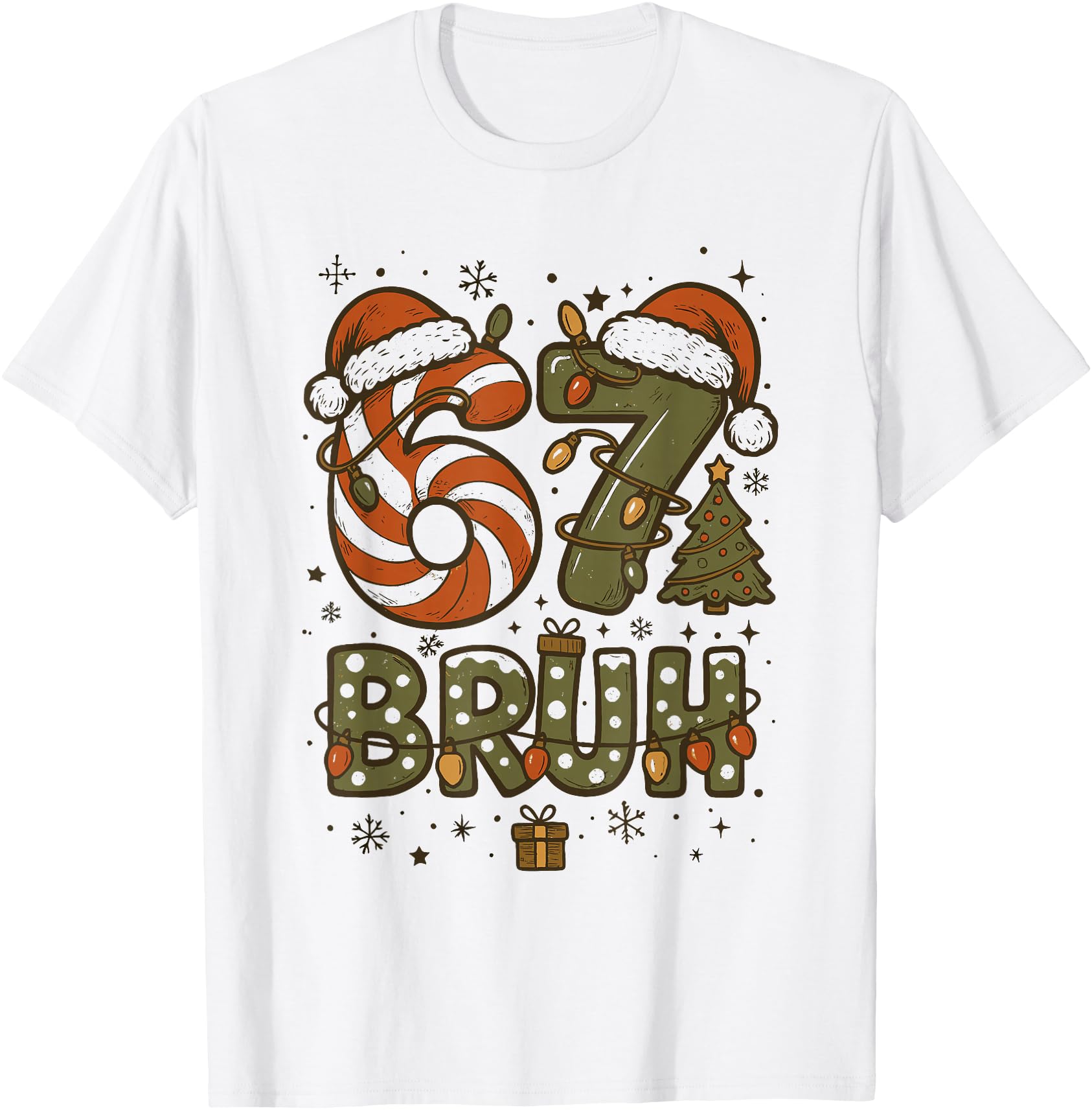 Bruh 67 Six Seven 6 7 Retro Christmas Funny Boy Girl