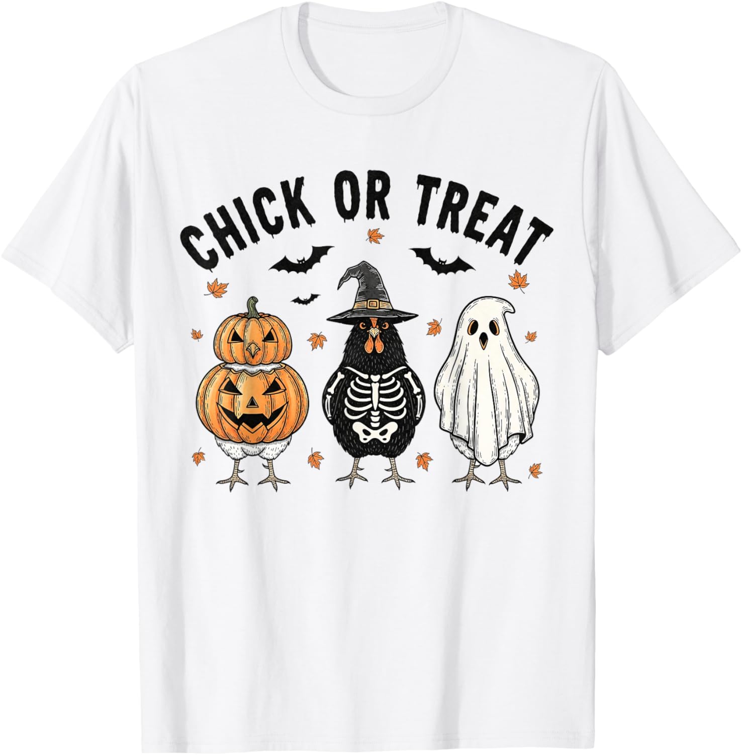 Chick Or Treat Spooky Chicken Halloween Spooky Season Kids T-Shirt