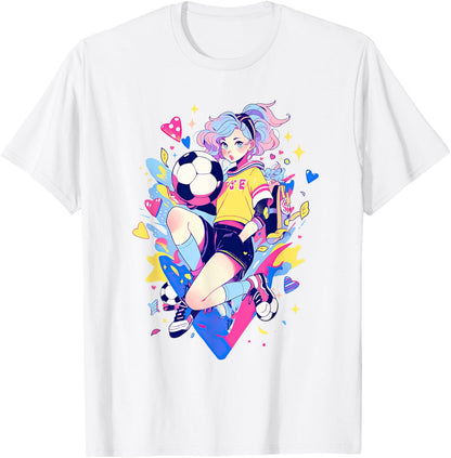 Soccer Girl in funny Pastel japan Anime Aesthetic japanese