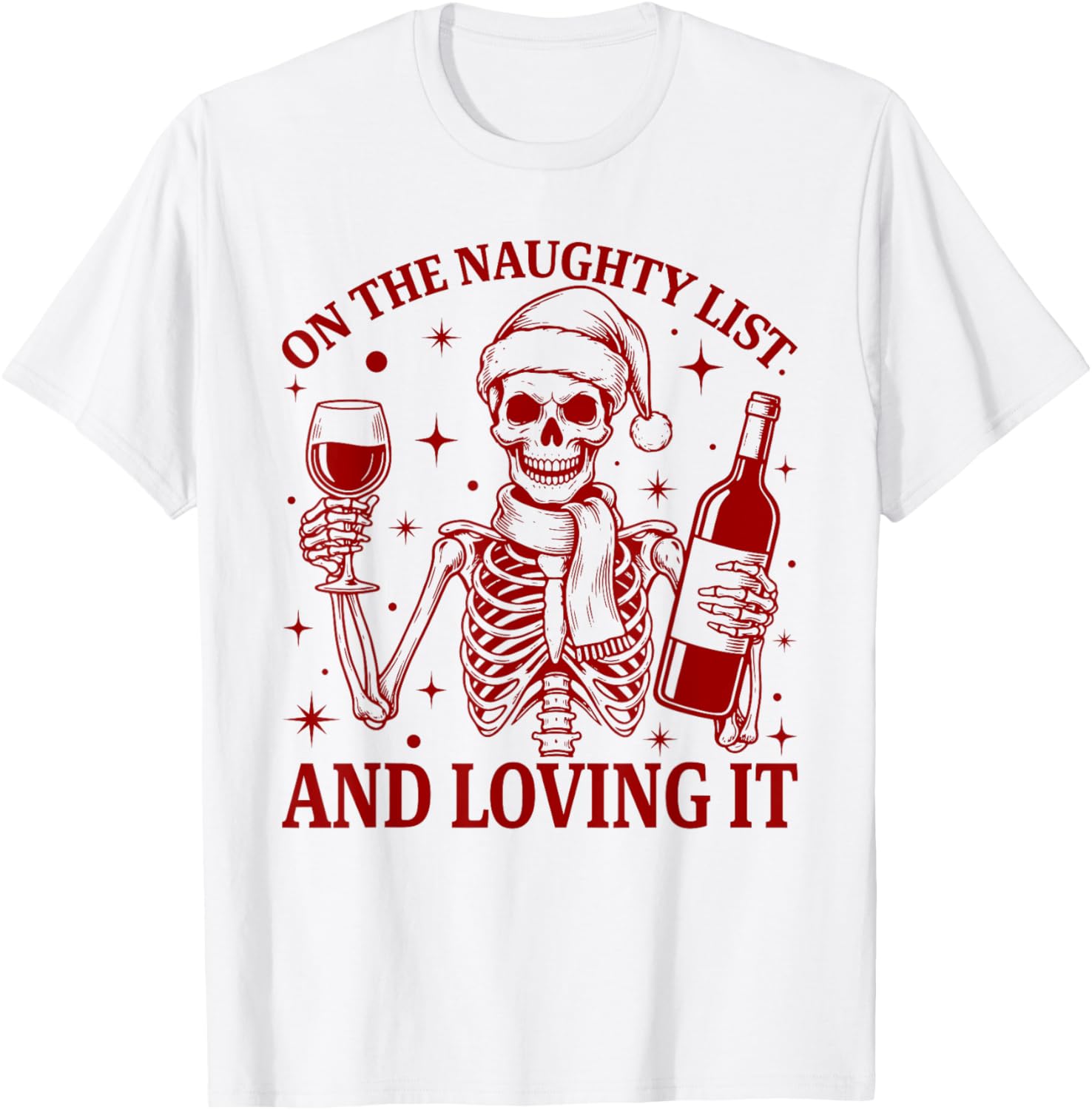 Retro On The Naughty List and Loving It Skeleton Funny Xmas