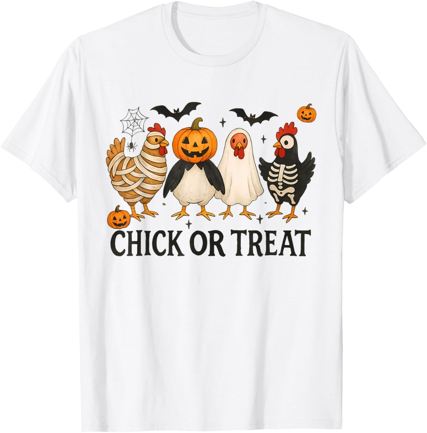 Chick Or Treat Funny Spooky Chicken Halloween Spooky Season T-Shirt