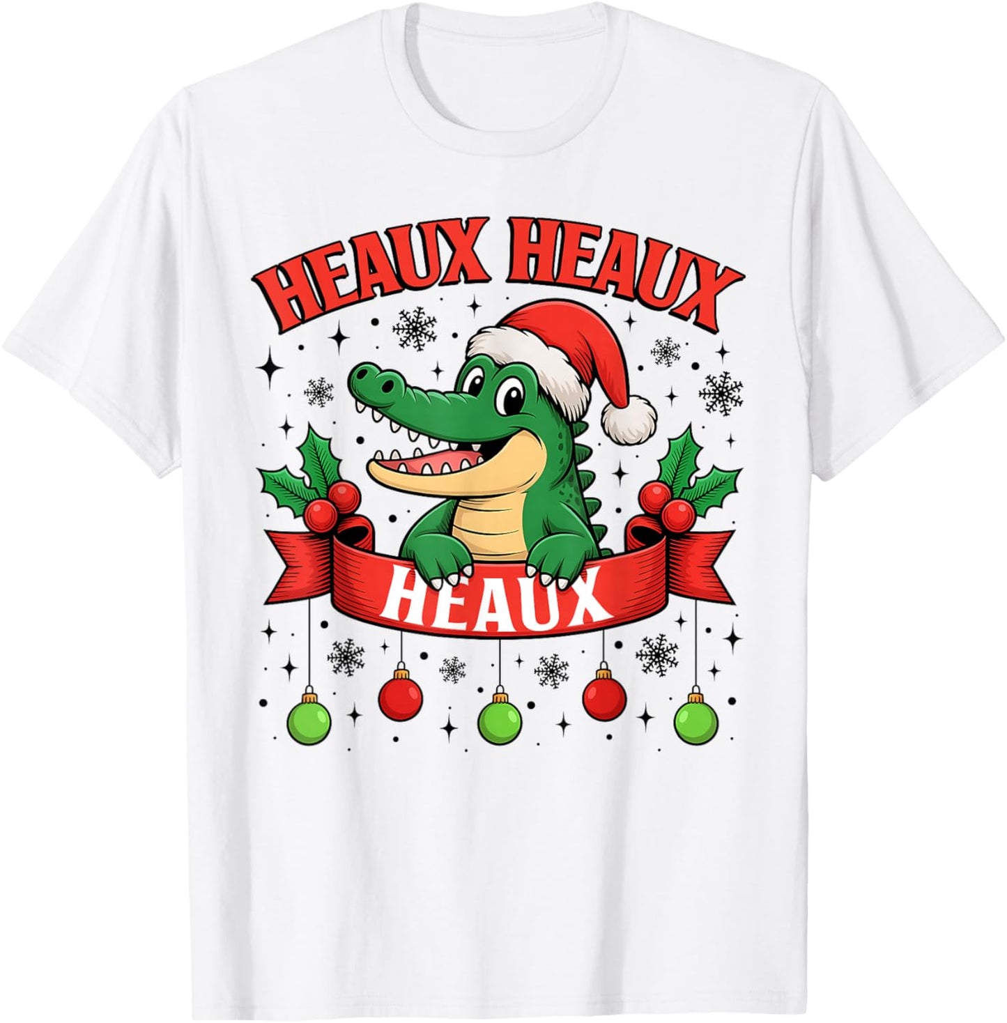 Funny Heaux Heaux Heaux Alligator Funny Cajun Christmas