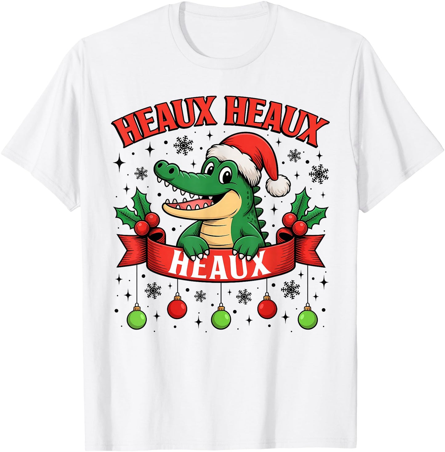 Funny Heaux Heaux Heaux Alligator Funny Cajun Christmas