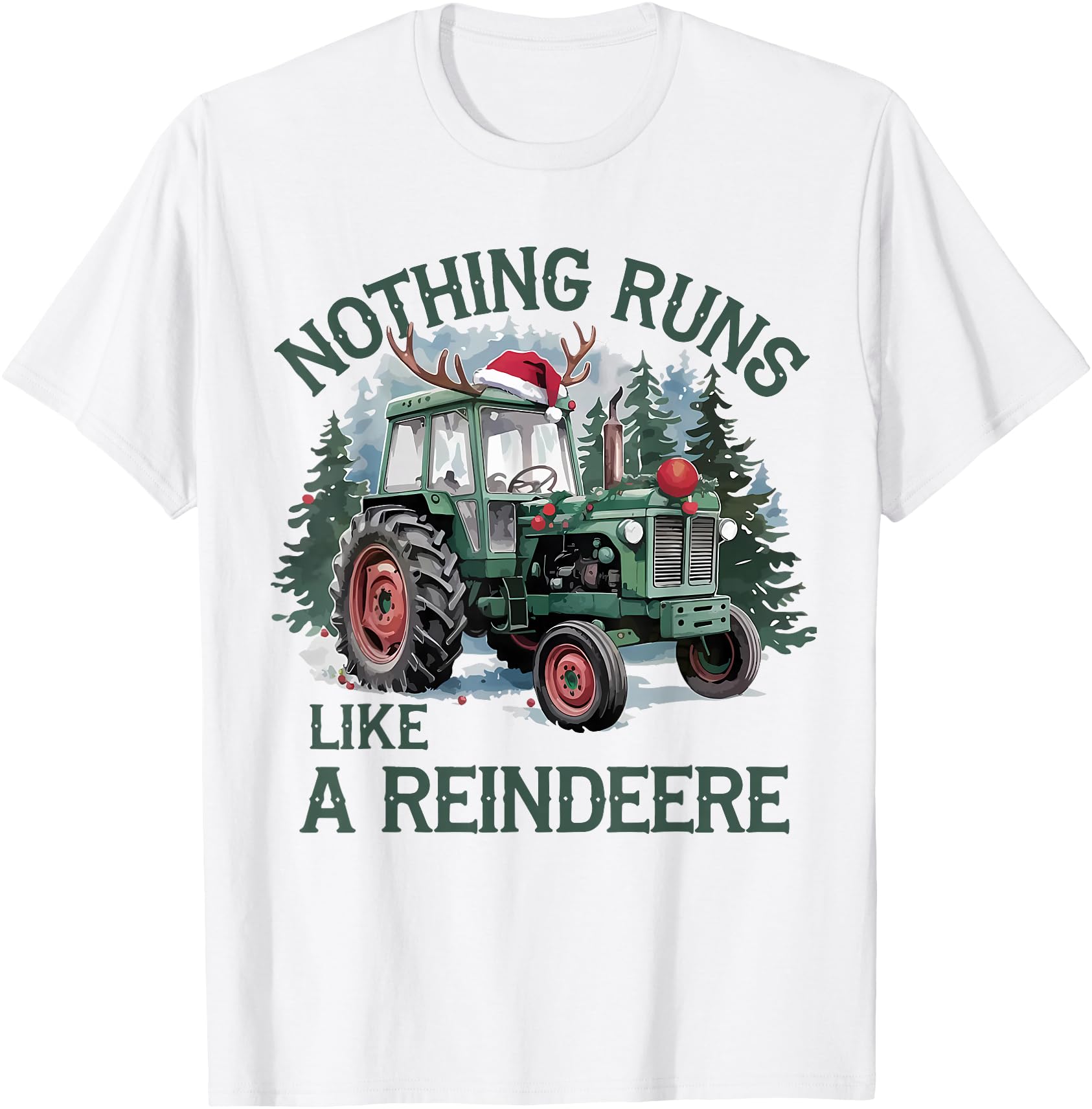 Nothing Runs Like A Reindeer Christmas Tractor Farmhouse