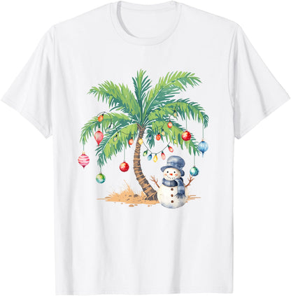 Vintage Palm Tree Snowman Tropical Christmas Deck The Palms