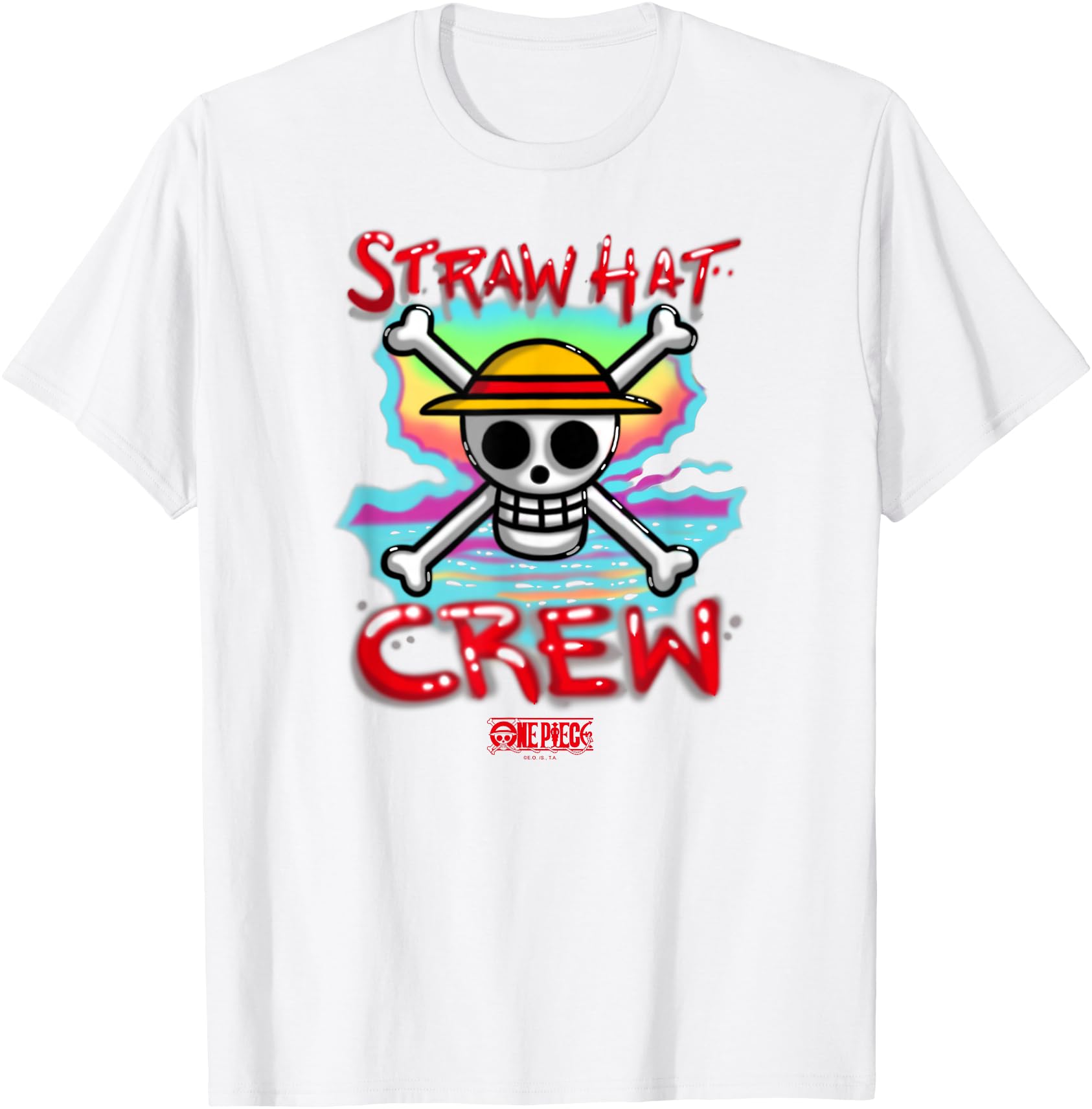 One Piece Anime Airbrush Style Straw Hat Crew