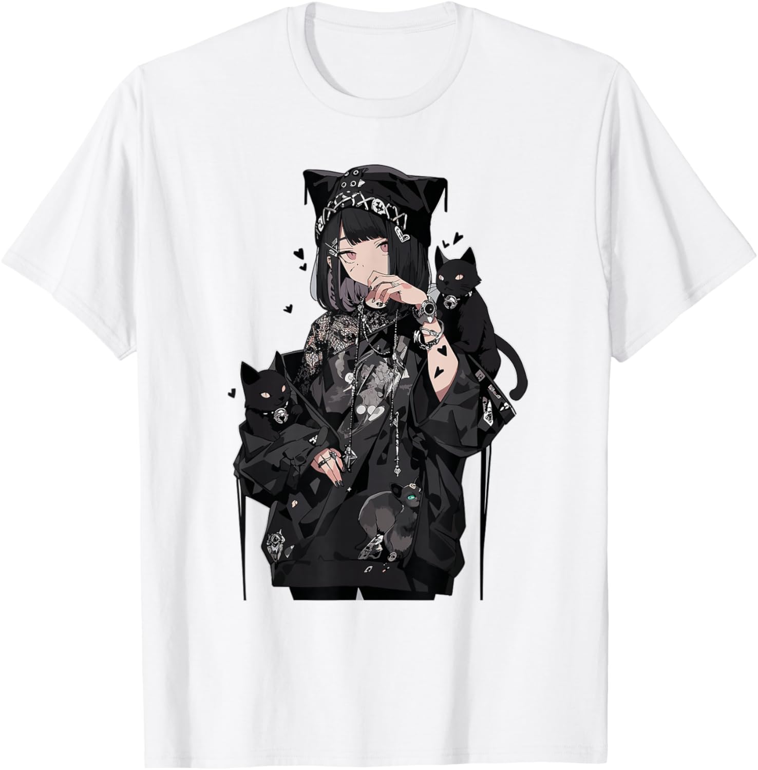 Anime Girl Gothic Waifu Japanese Kawaii Cat Otaku Aesthetic