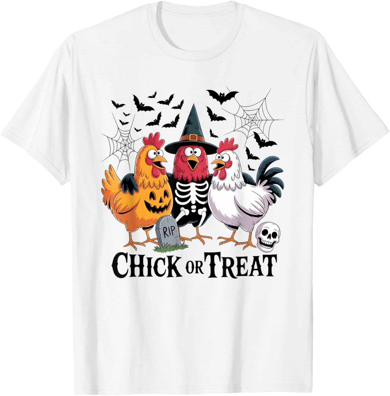 Chick Or Treat Spooky Chicken Halloween Spooky Season Kids T-Shirt