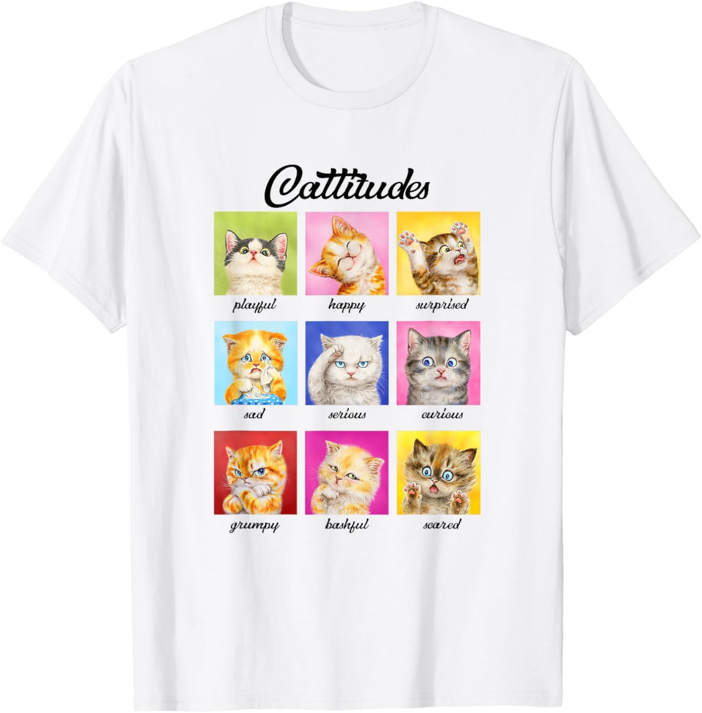 Cat Lover Cat Mom Cat Dad Crazy Cat Lady Funny Cattitudes T-Shirt