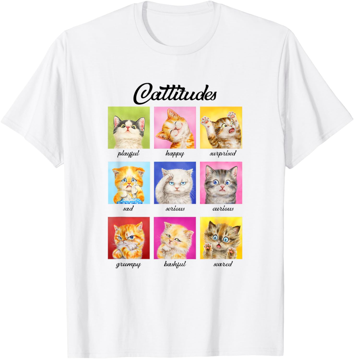 Cat Lover Cat Mom Cat Dad Crazy Cat Lady Funny Cattitudes T-Shirt