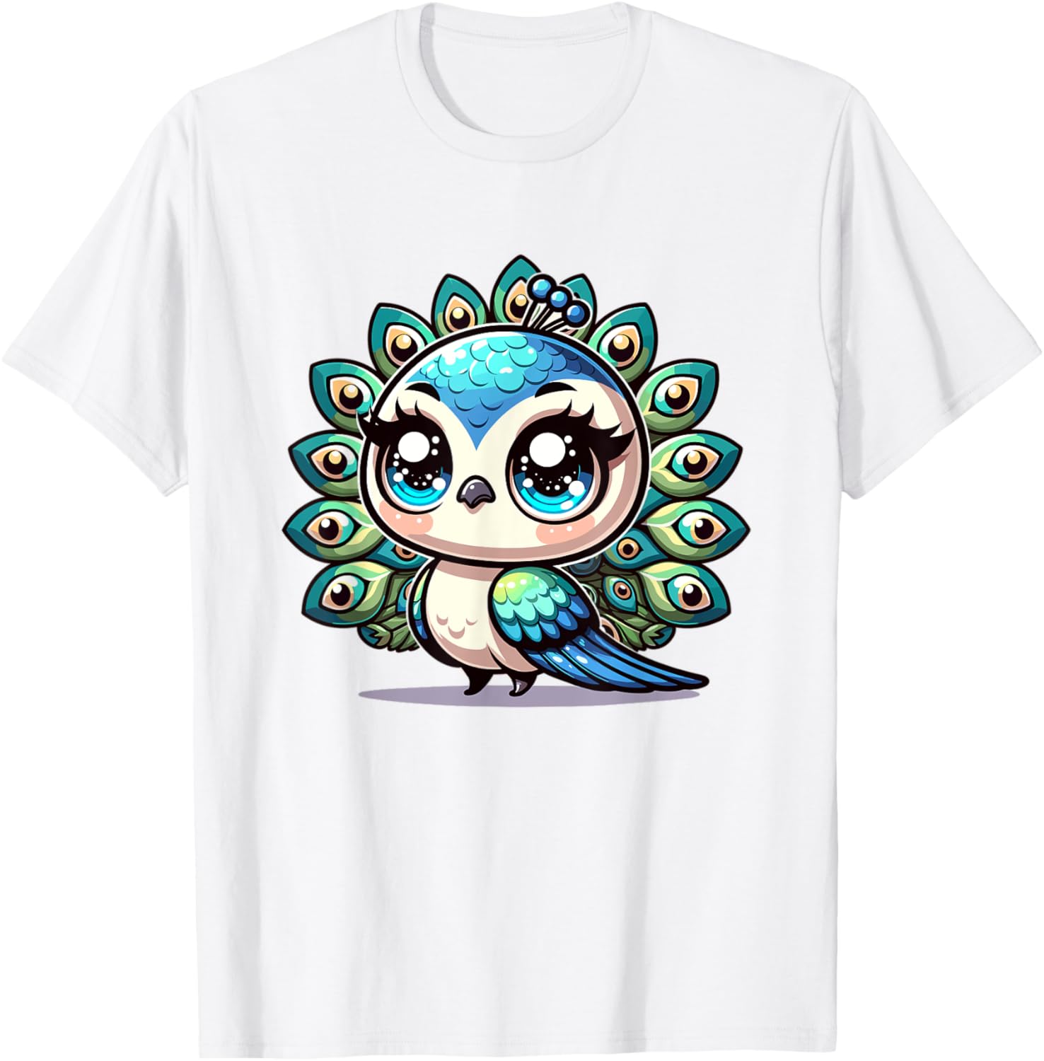 Adorable Cute Japanese Kawaii Chibi Peacock