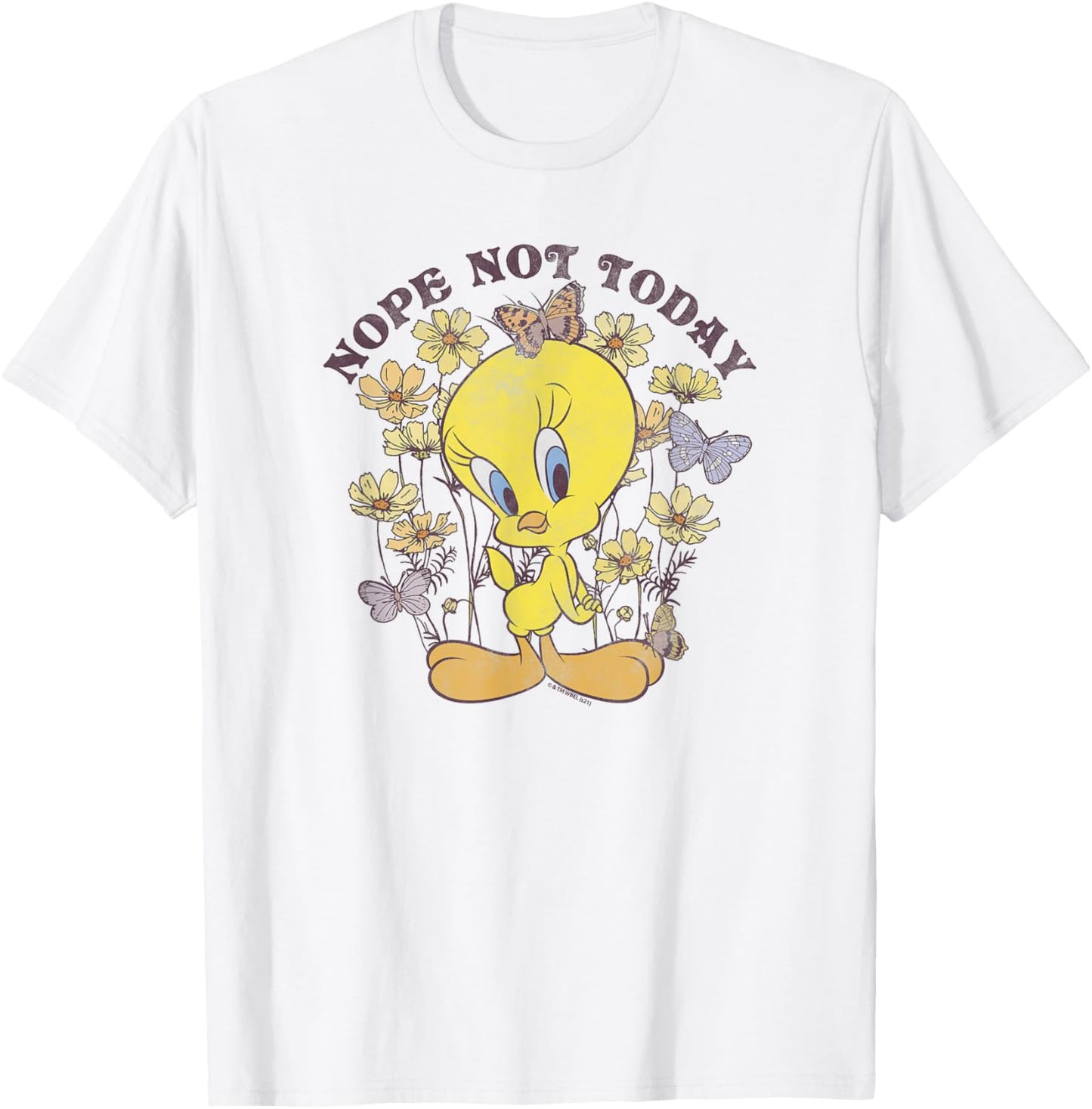 Looney Tunes Tweety Bird Floral Butterfly Nope Not Today