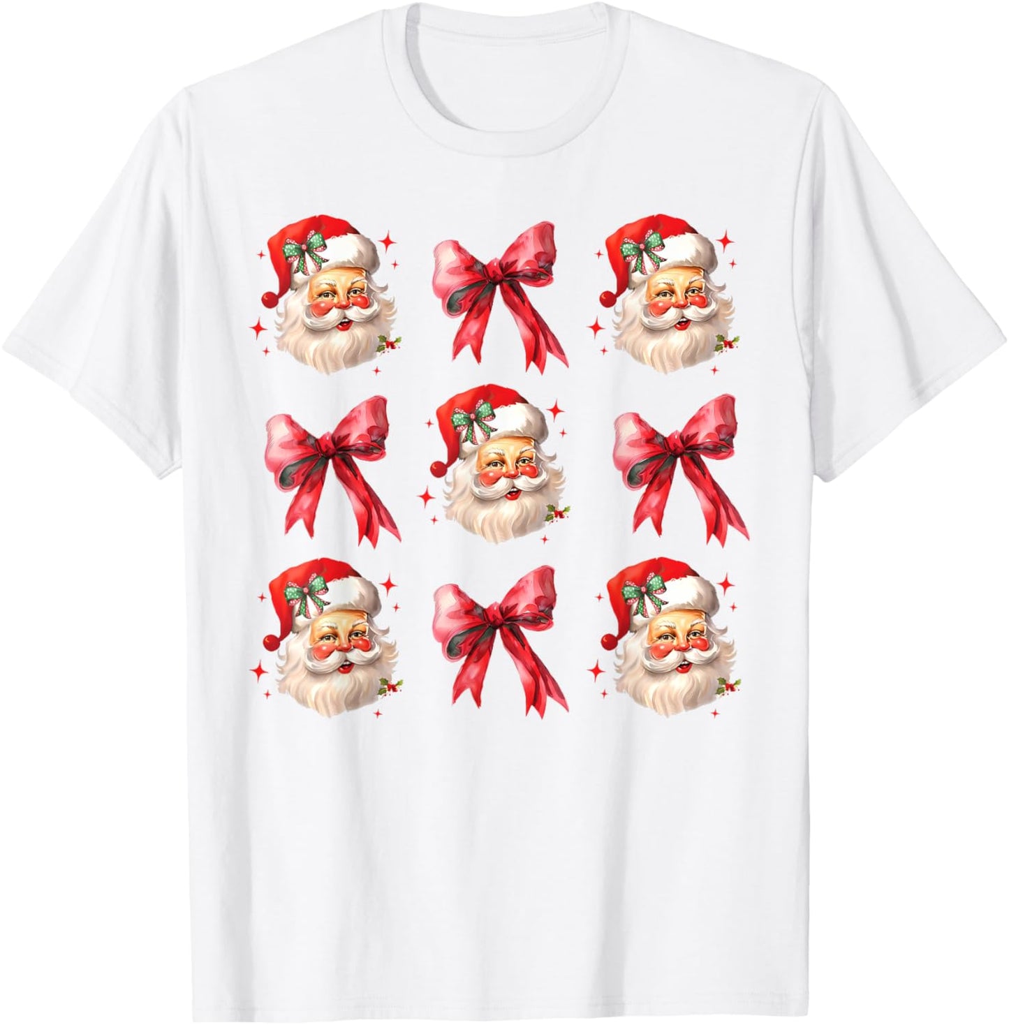 Retro Coquette Santa Red Bows Christmas For Women Girl