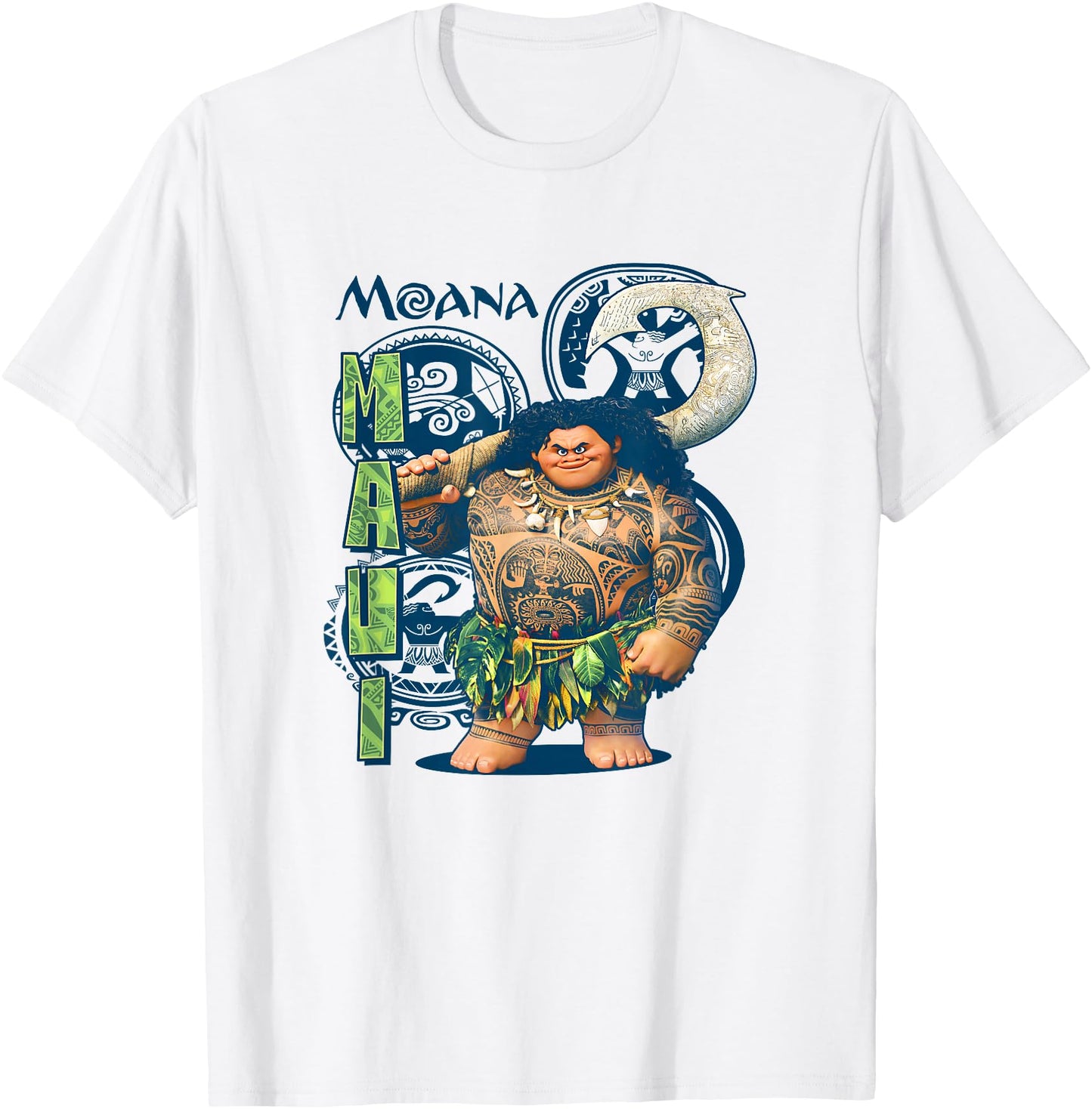 Disney Moana Maui Confident Pose Tribal Symbols Chest Poster