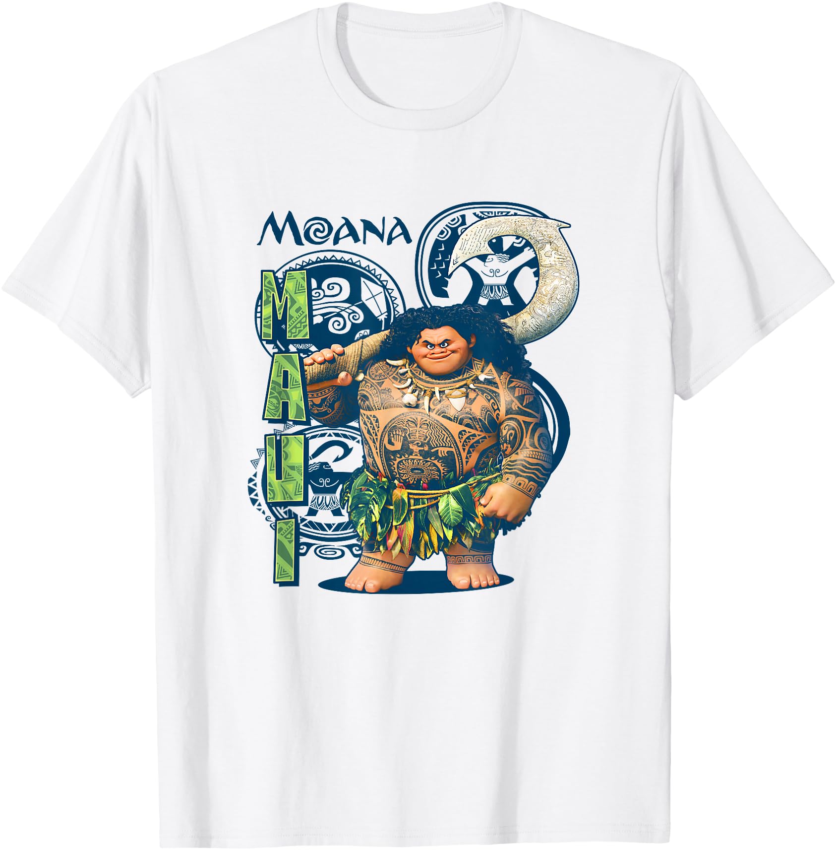 Disney Moana Maui Confident Pose Tribal Symbols Chest Poster