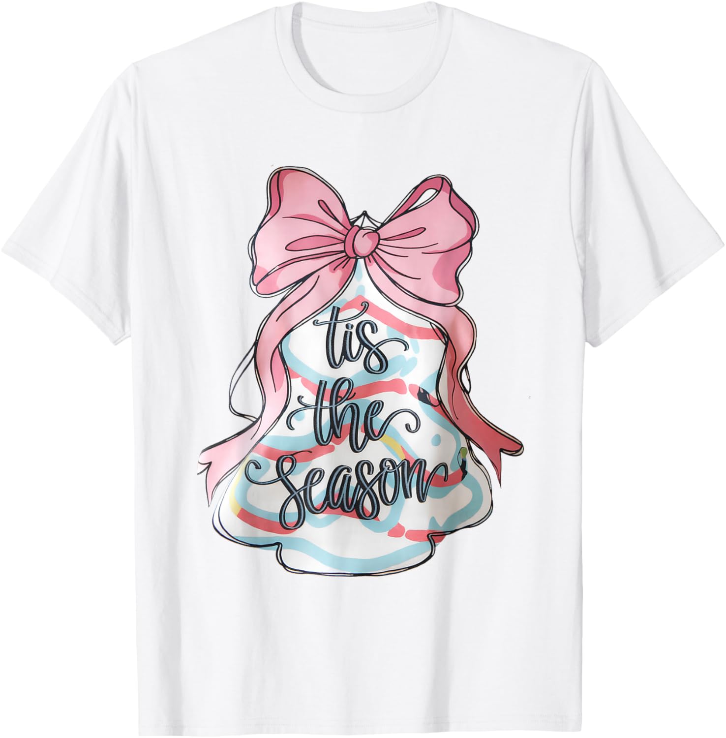 Funny Christmas Outfit for Men Women Kids Pink Christmas Tree Cake Coquette Bow Xmas Pajamas Funny