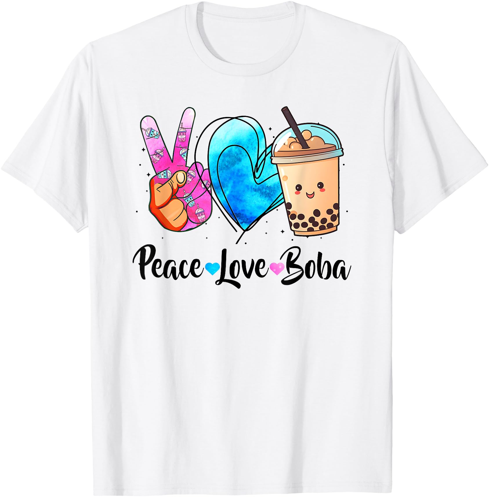Peace Love Boba Bubble Tea For Teen Girls Kawaii Japanese
