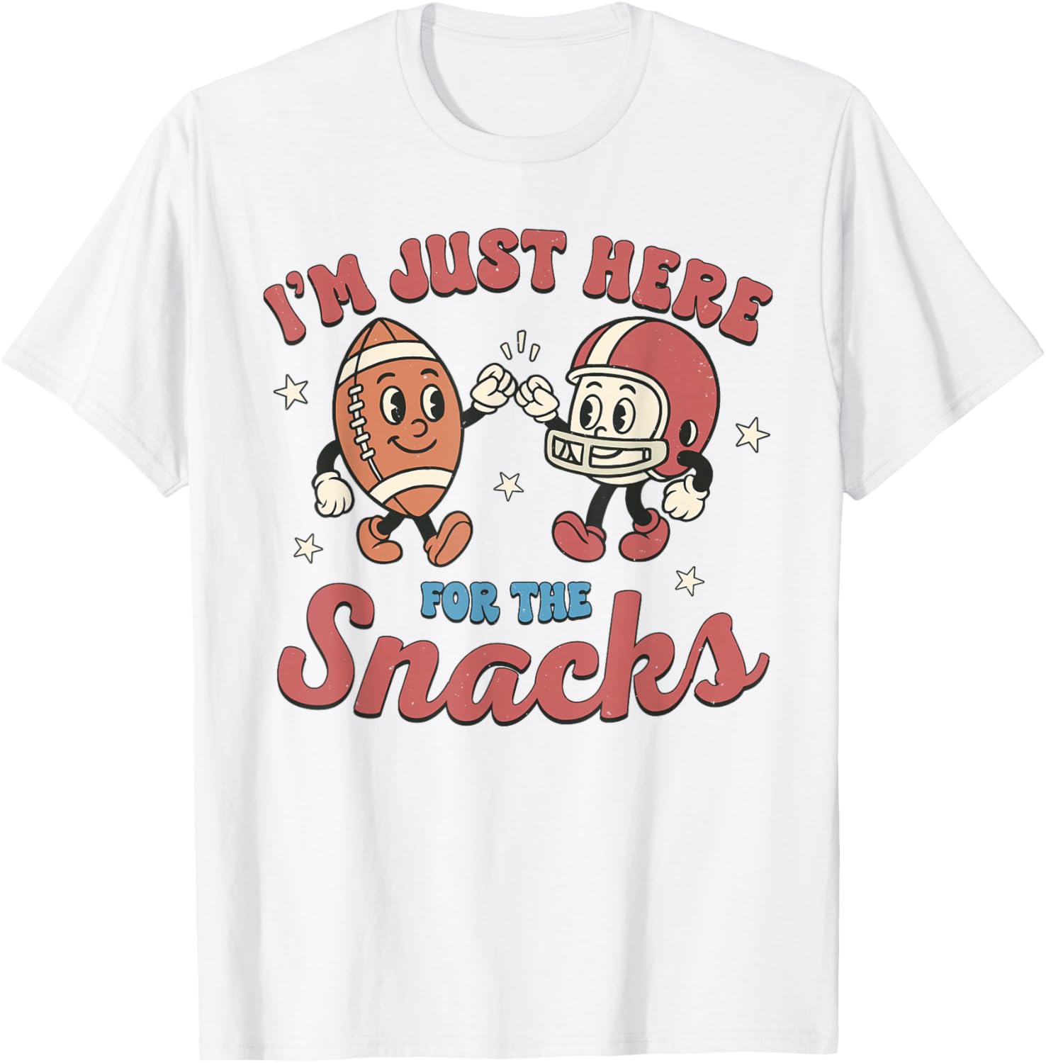 Retro I'm Just Here for The Snacks Cute Football Women Kids
