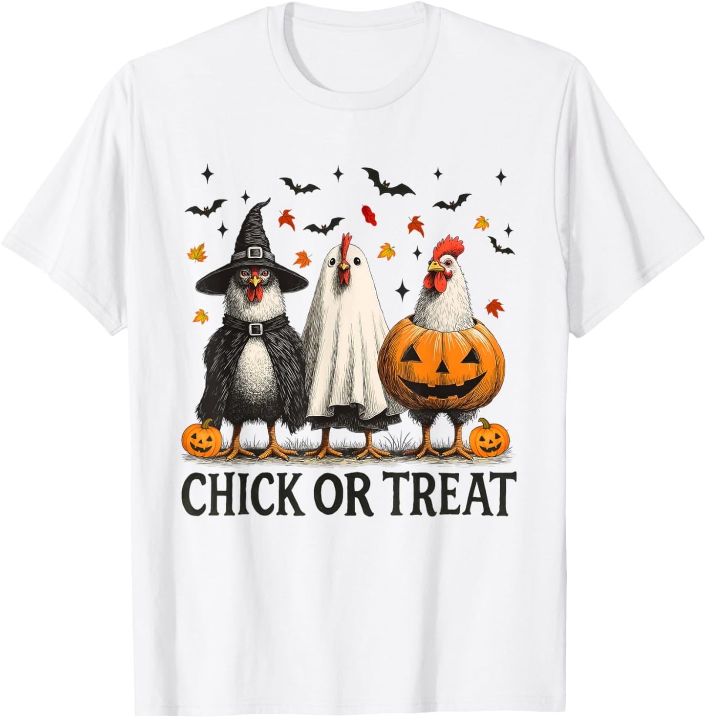 Chick Or Treat Spooky Chicken Halloween Spooky Season Kids T-Shirt