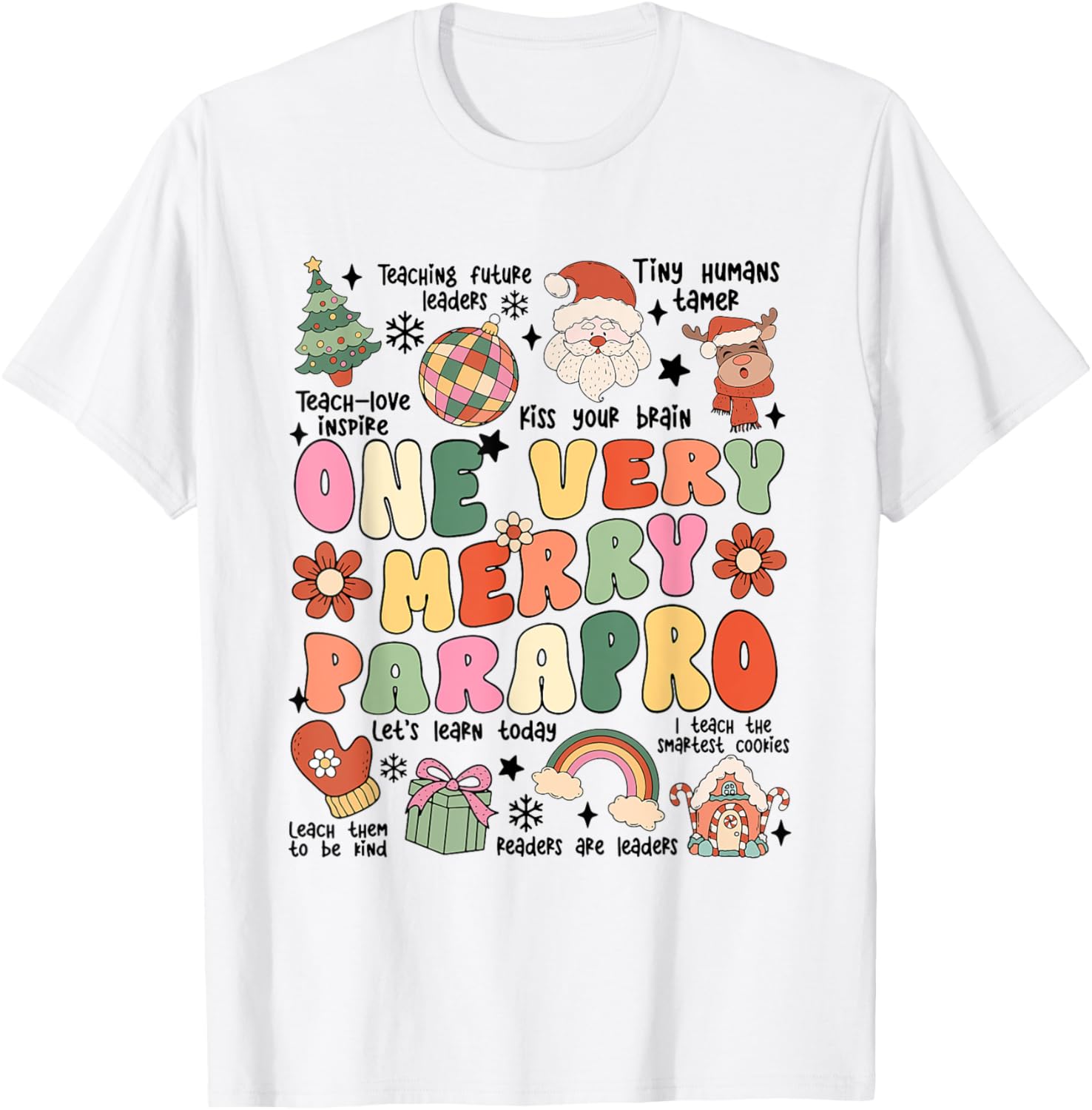 Retro One Very Merry Paraprofessional Christmas Para Xmas