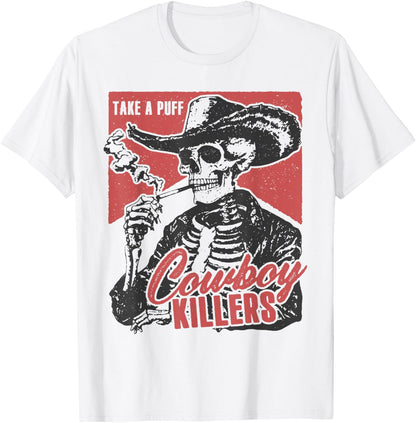 Vintage Western Skeleton Cowboy Take A Puff