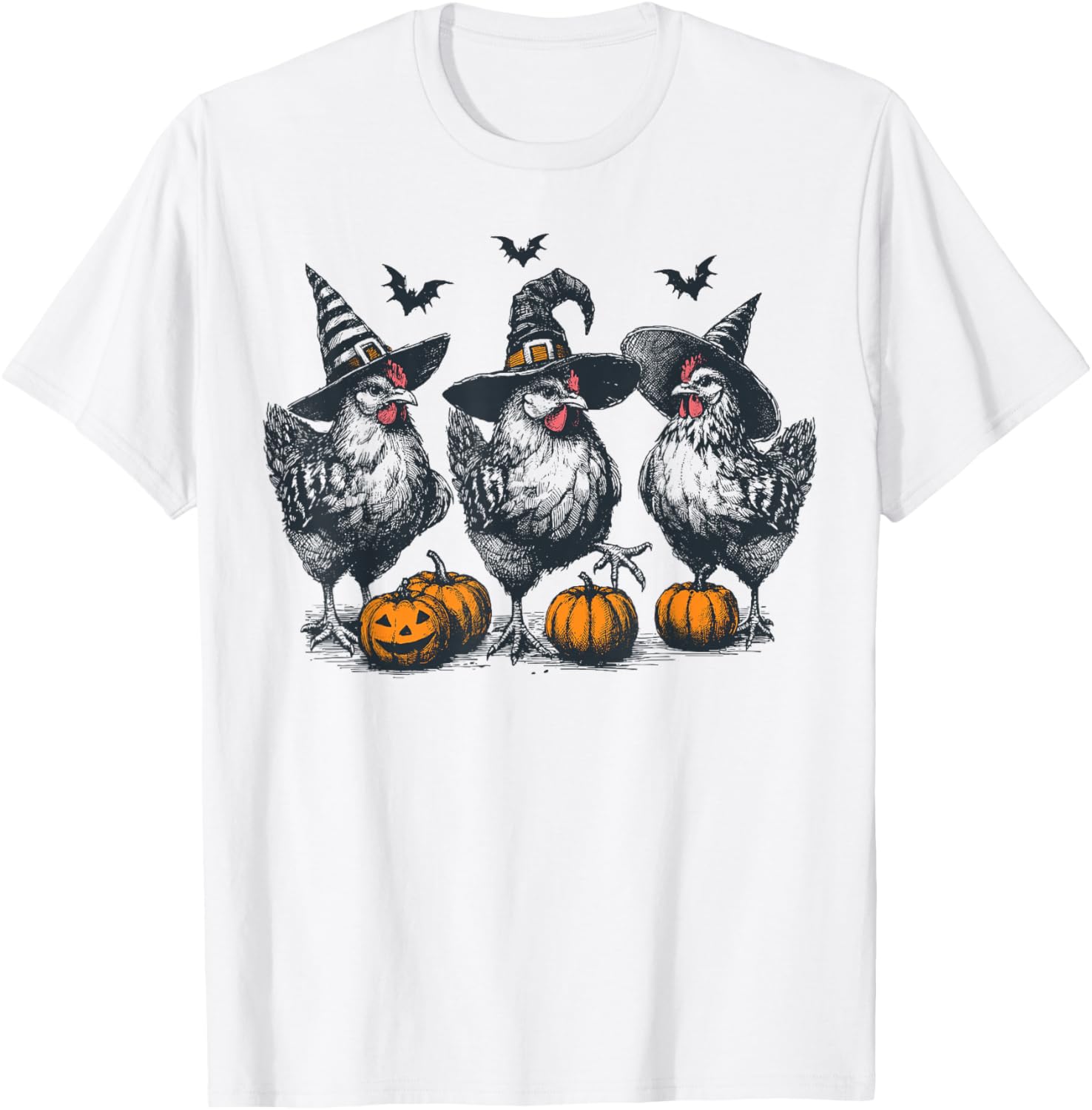 Chicken Witches Funny Halloween Spooky Season Chickens T-Shirt