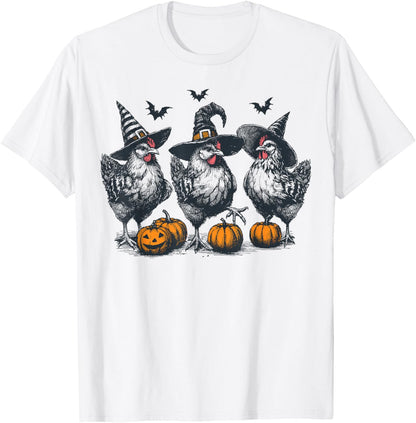 Chicken Witches Funny Halloween Spooky Season Chickens T-Shirt