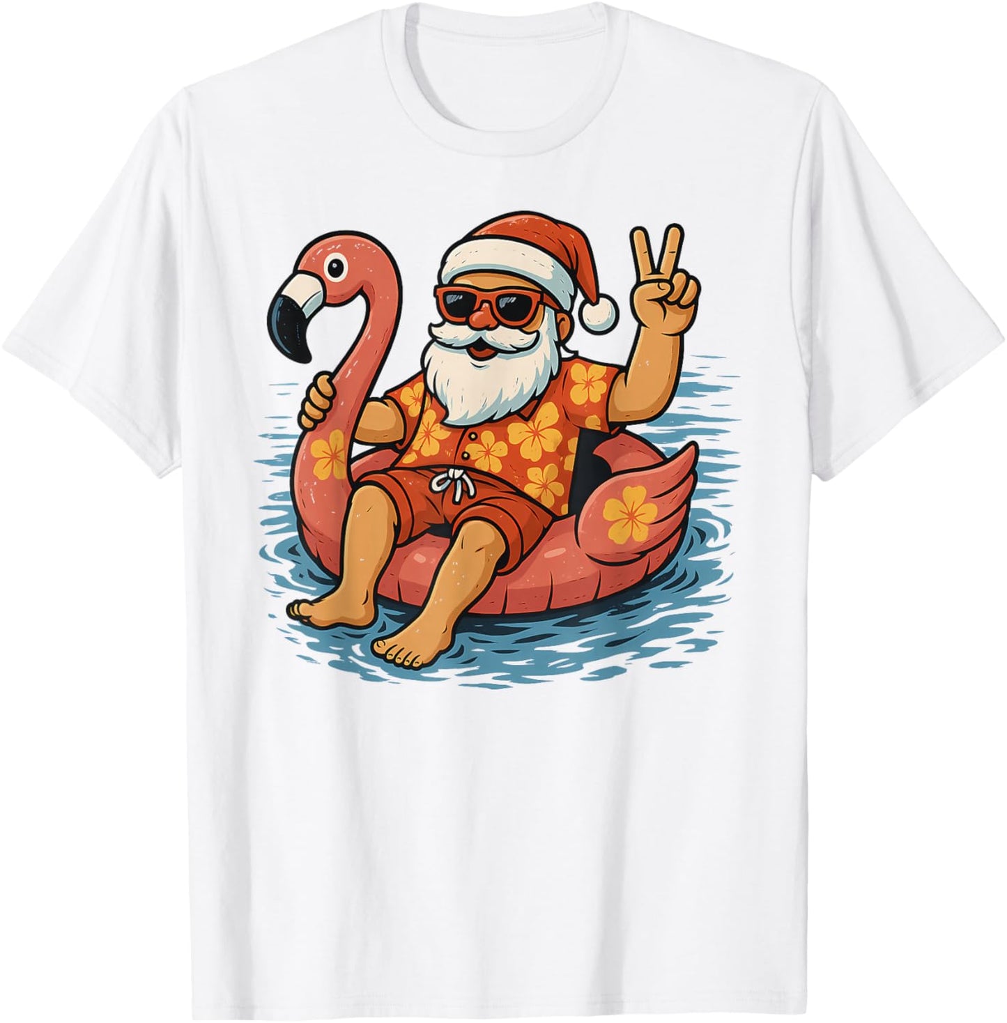 Christmas In July Santa Flamingo Summer Xmas Boys Kids