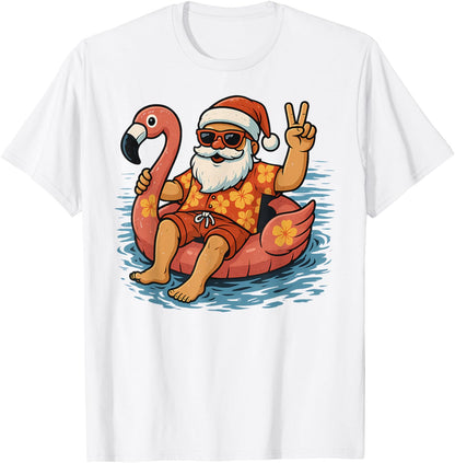 Christmas In July Santa Flamingo Summer Xmas Boys Kids